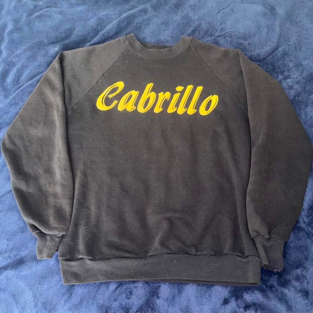 Vintage Jerzees Cabrillo Crewneck Sweatshirt Black L Made in USA